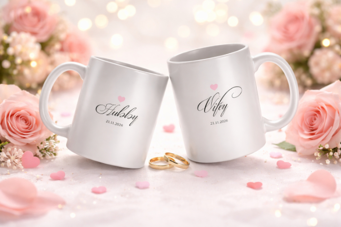 Personalized Hubby & Wifey Mug Set