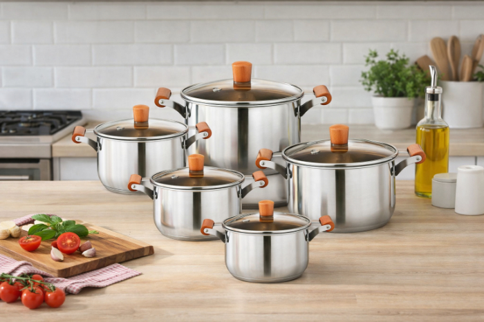 Premium Stainless Steel Cookware Set – 5 Pieces