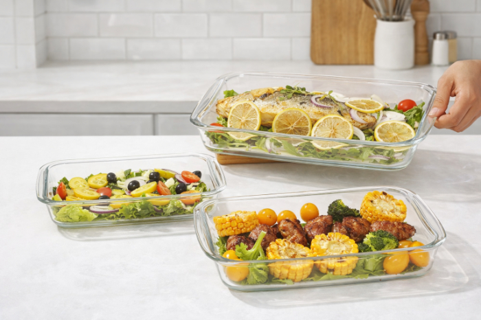 OvenServe Glass Baking Set – 3 Pieces