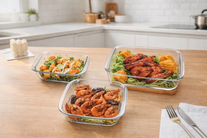 Compact OvenServe Glass Baking Set – 3 Pieces