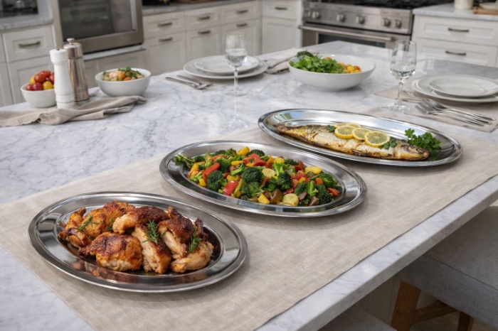 SteelServe Oval Tray Collection