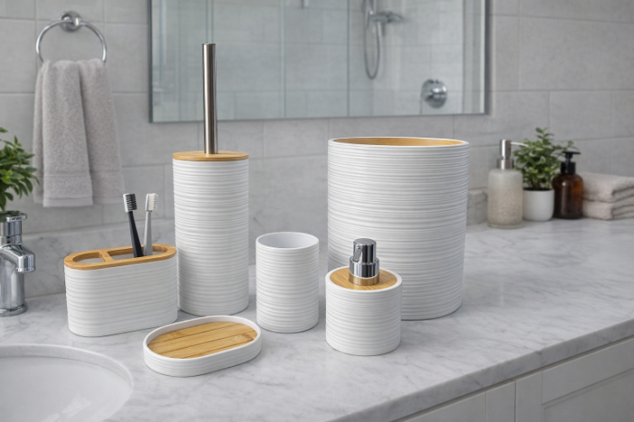 Bathlux Premium Bamboo Touch Bathroom Set – 6 Pieces