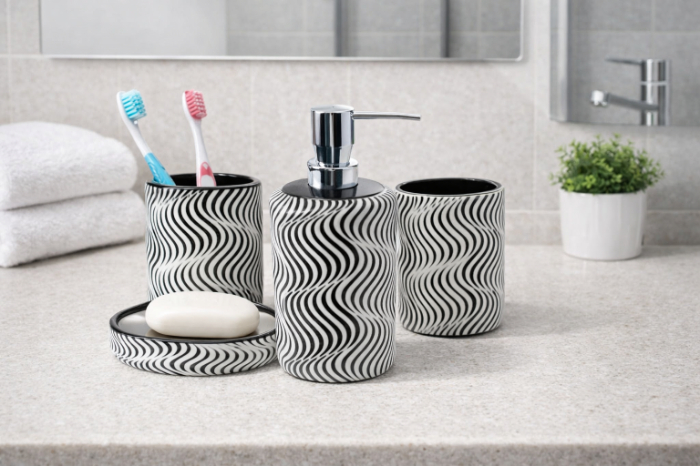 Bathlux Wave Pattern Bathroom Set