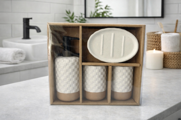 Bathlux Textured Elegance Bathroom Set