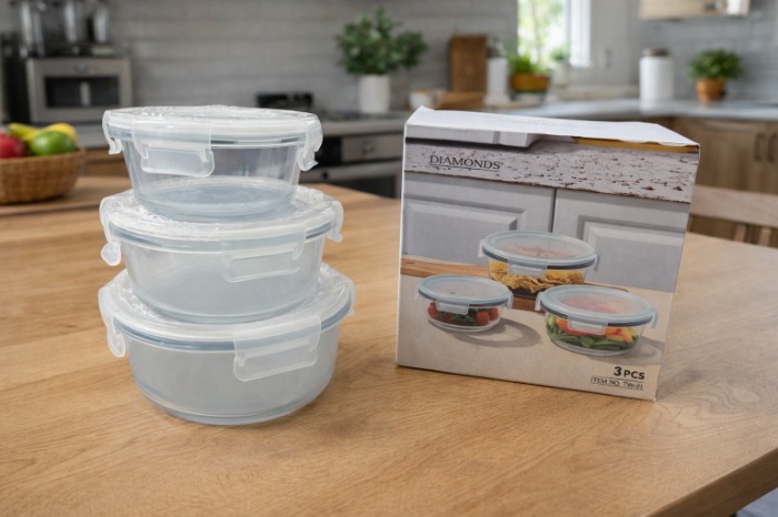 FreshLock Glass Storage Set – 3 PCS