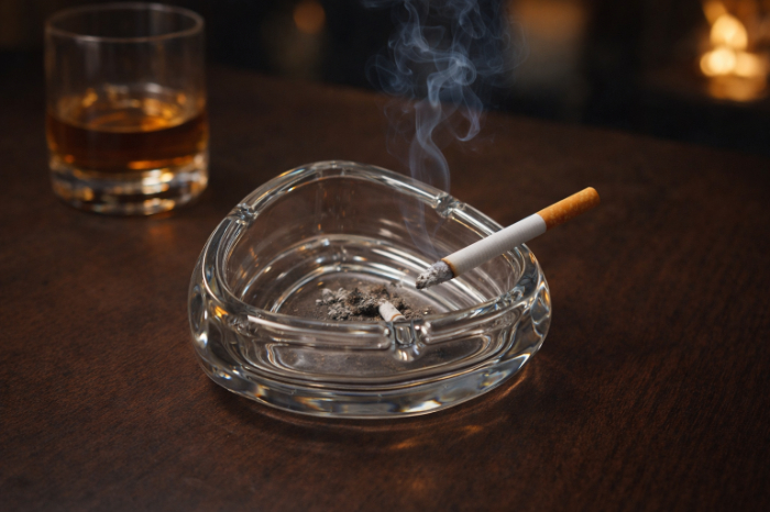 Crystal Edge Glass Ashtray