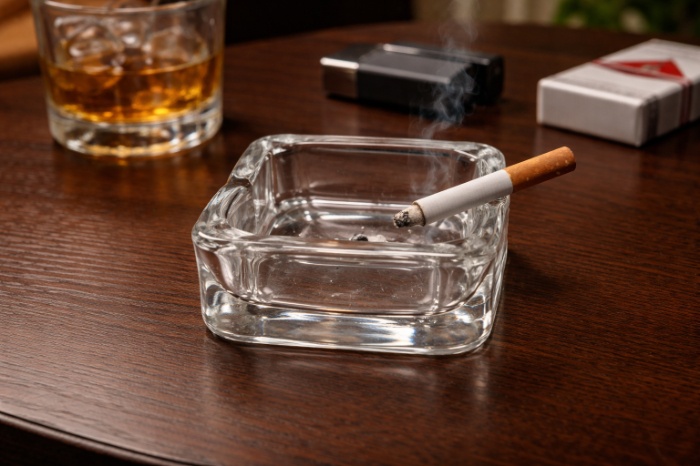 Crystal Square Glass Ashtray