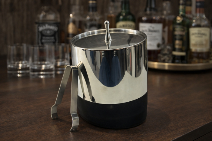 Stainless Steel Ice Bucket with Strainer & Tongs (1.4L)