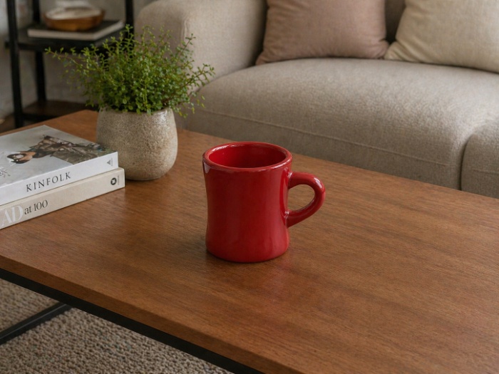 Classic Curved Red Mug
