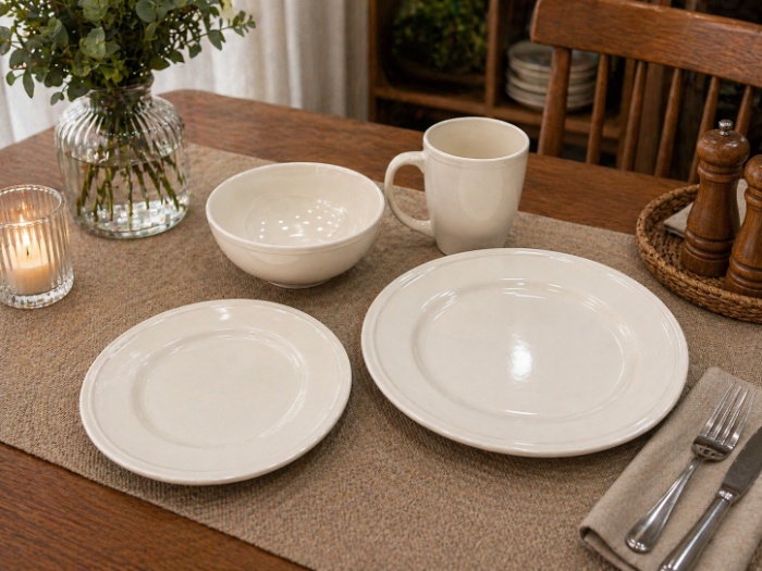 Classic Cream Gloss Dinnerware Set