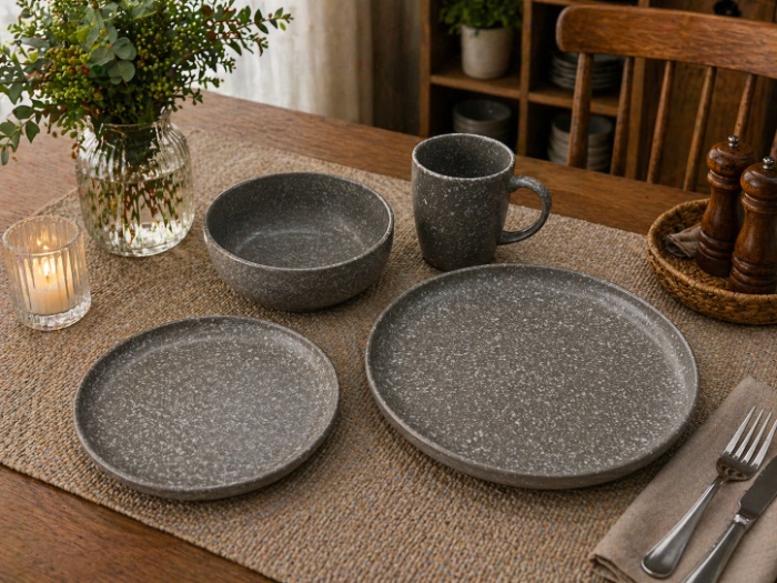  Stone Grey Speckle Dinnerware Set
