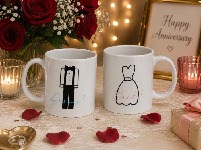 Bride & Groom Couple Mug Set