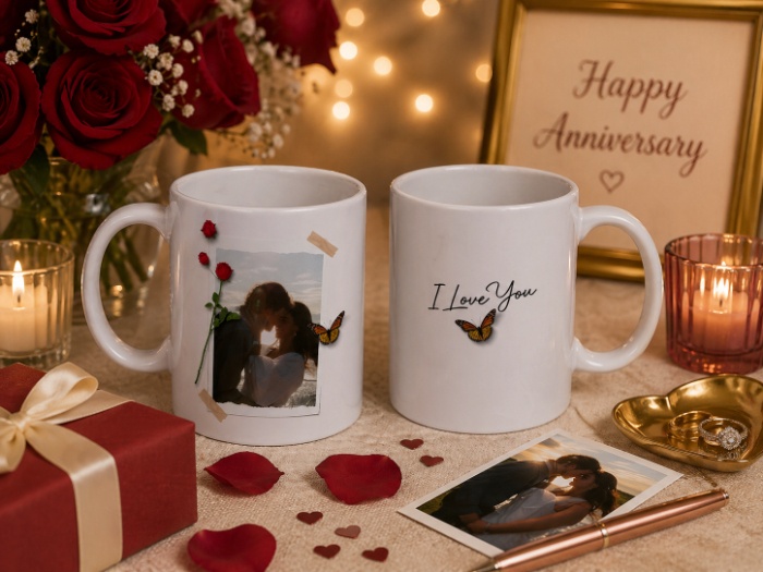 Custom Photo “I Love You” Mug 