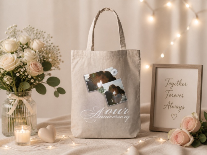 Timeless Love Photo Collage Tote Bag