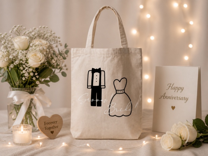 Groom & Bride Wedding Tote Bag