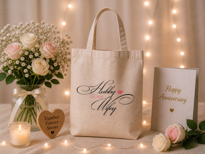 Hubby & Wifey Custom Date Tote Bag