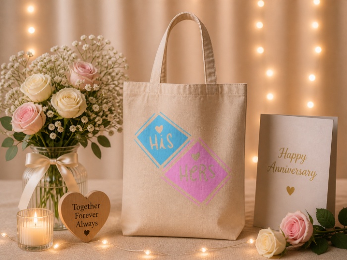 His & Hers Couple Tote Bag