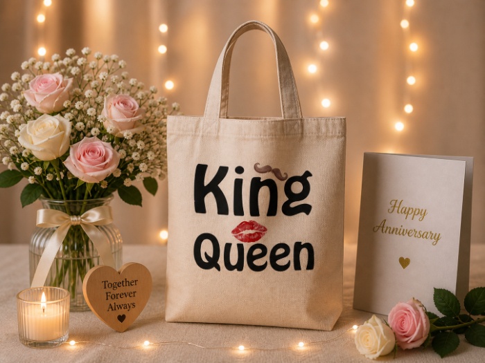 King & Queen Couple Tote Bag