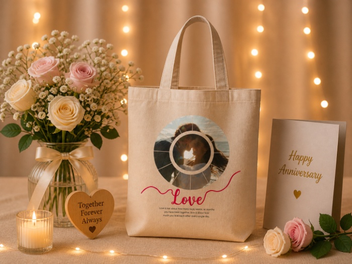 Circle of Love Custom Photo Tote Bag