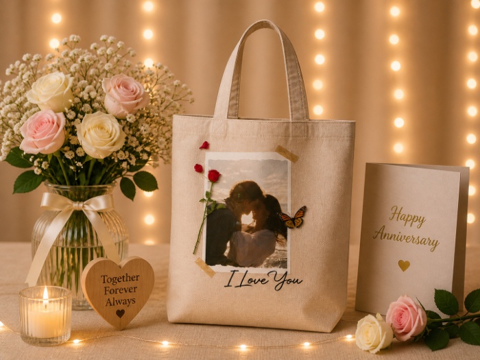 I Love You Custom Photo Tote Bag