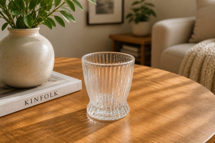 Vintage Ribbed Glass – 6 Pieces