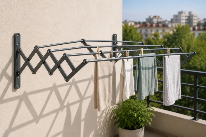 FlexDry Aluminum Wall-Mounted Drying Rack – 6M