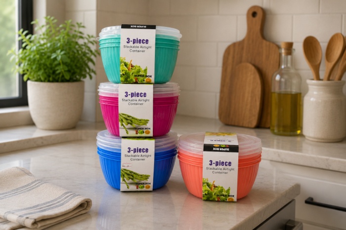 FreshLock Stackable Airtight Container Set – 3 Pieces