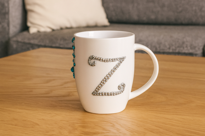 Personalized Initial Mug – Hand-Painted Elegance