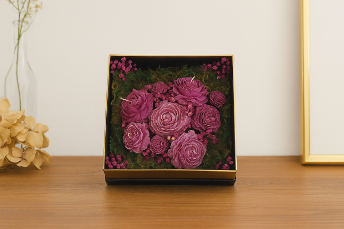 Floral Rose Candle Gift Box
