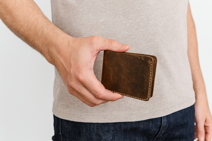 Handmade Natural Leather Wallet – Custom Engraving Available