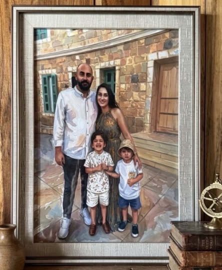 Custom Portrait Artwork - 1 To 4 Persons - 20*30 Cm