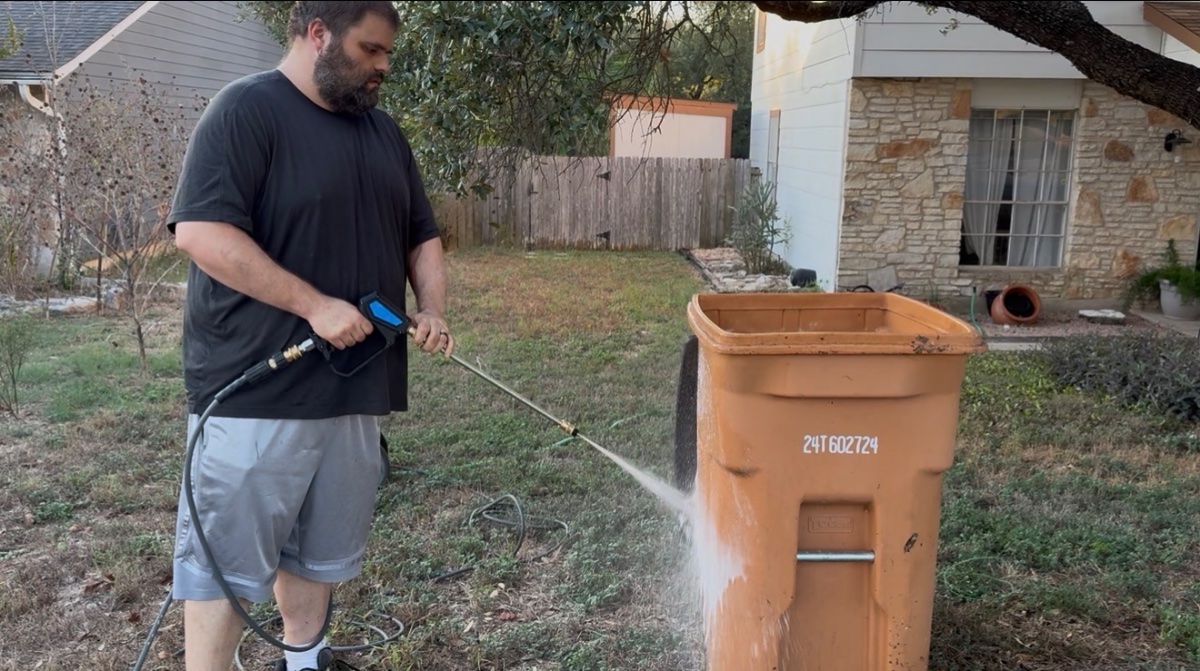 Neighbor trash and recycling bin cleaning — Justin Latouf