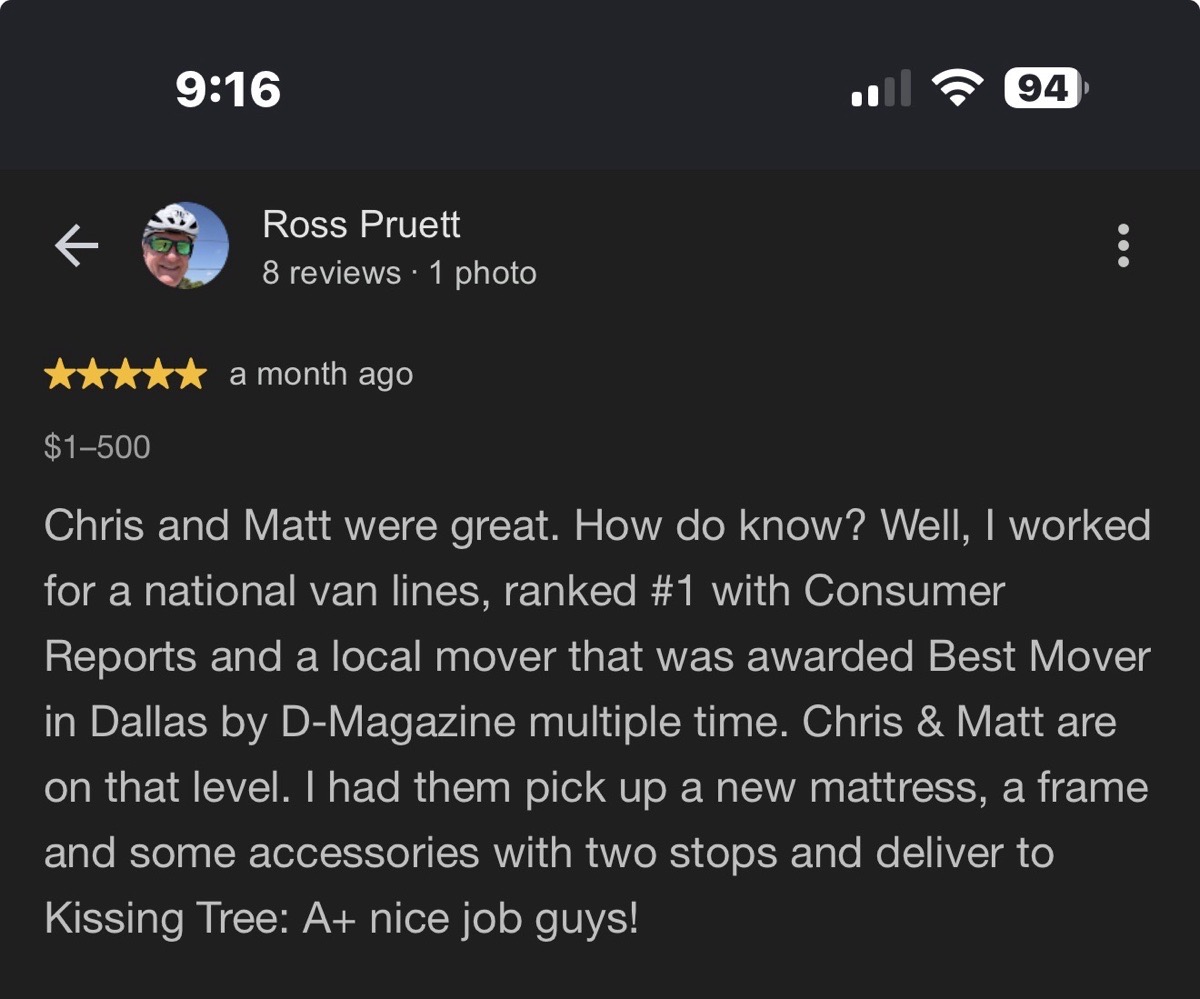 Moving & Delivery — Matt Pacheco