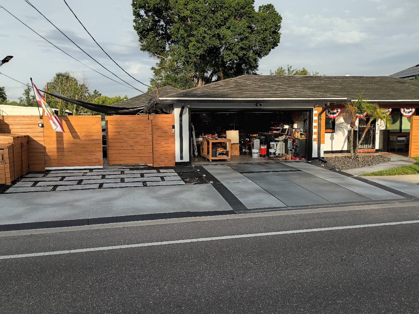 Modern Two-Tone Concrete Driveway Staining — Michelle Williams