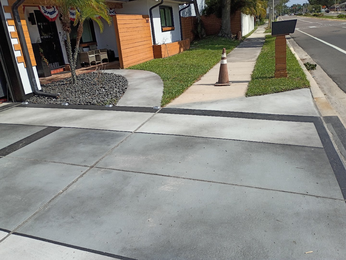 Modern Two-Tone Concrete Driveway Staining — Michelle Williams