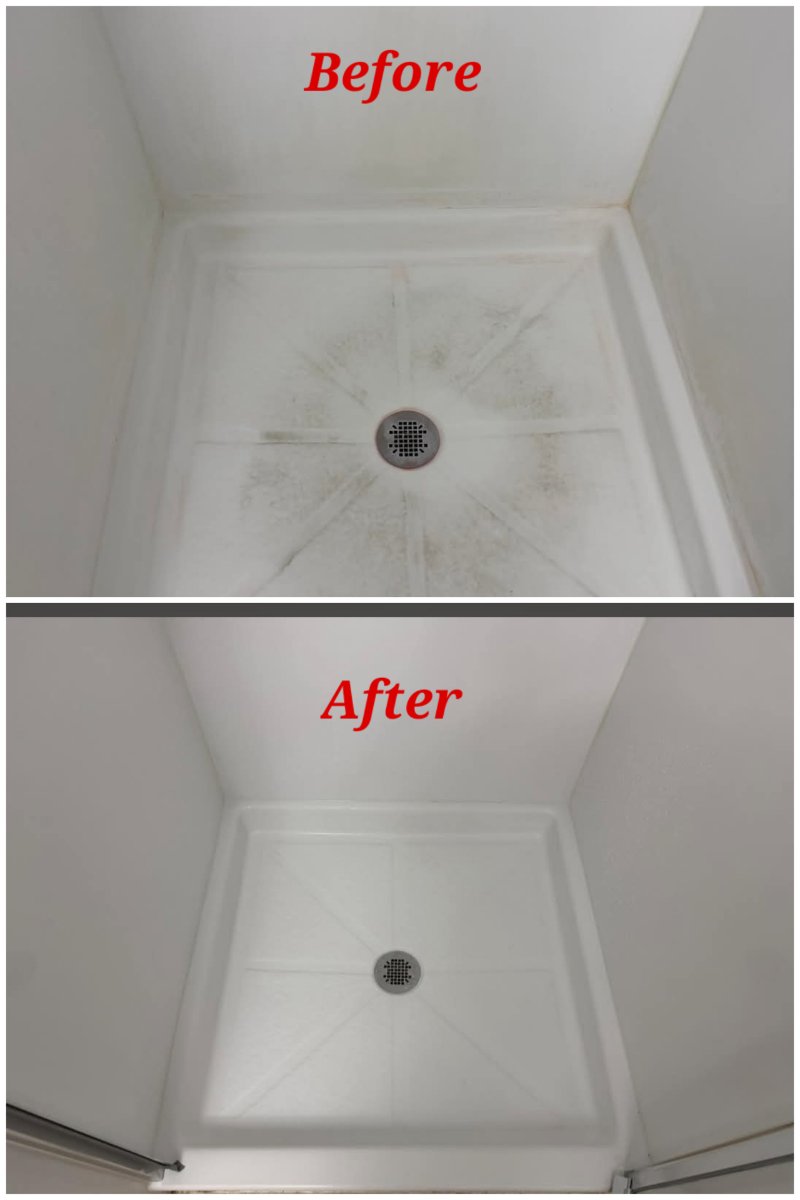 Shower Floor Deep Cleaning – Before & After — Dianna Ames