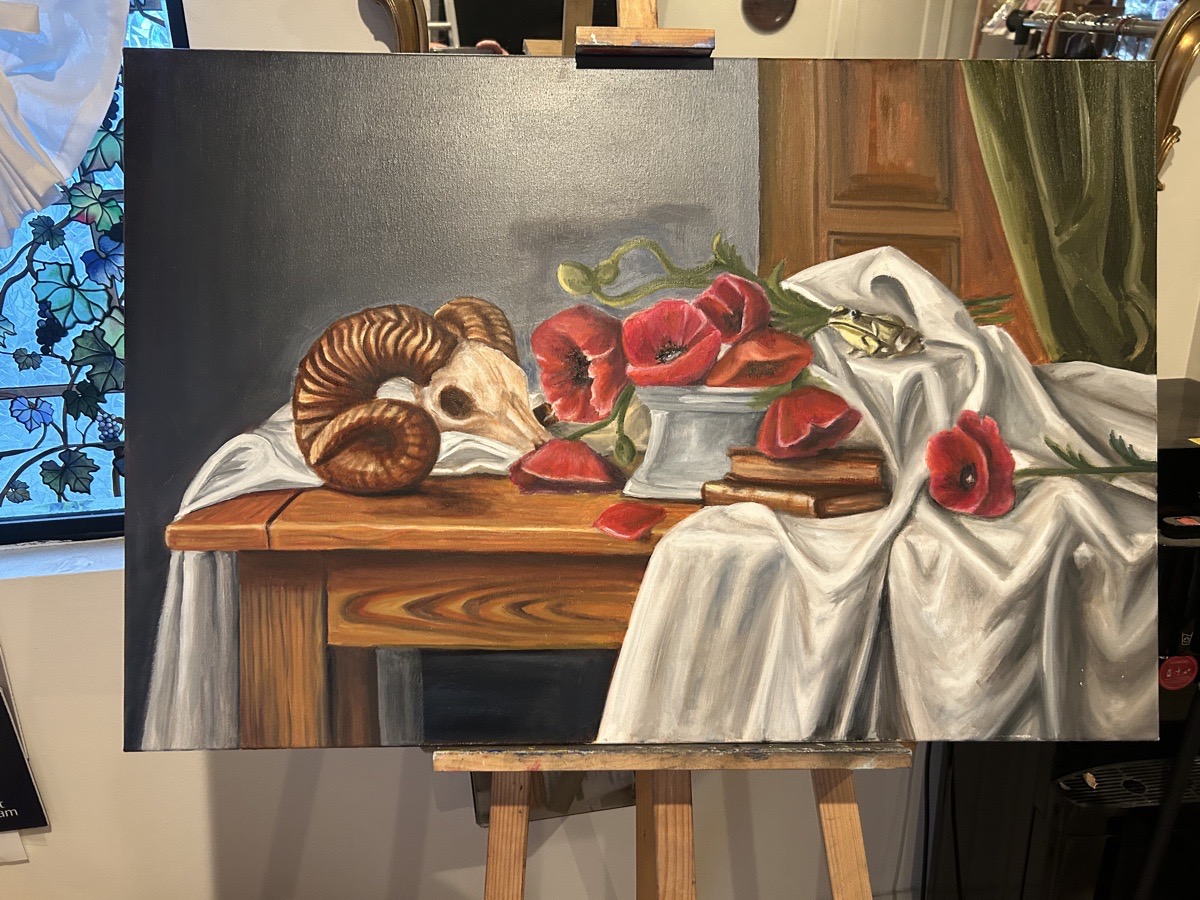 Large still life oil painting — Hannah