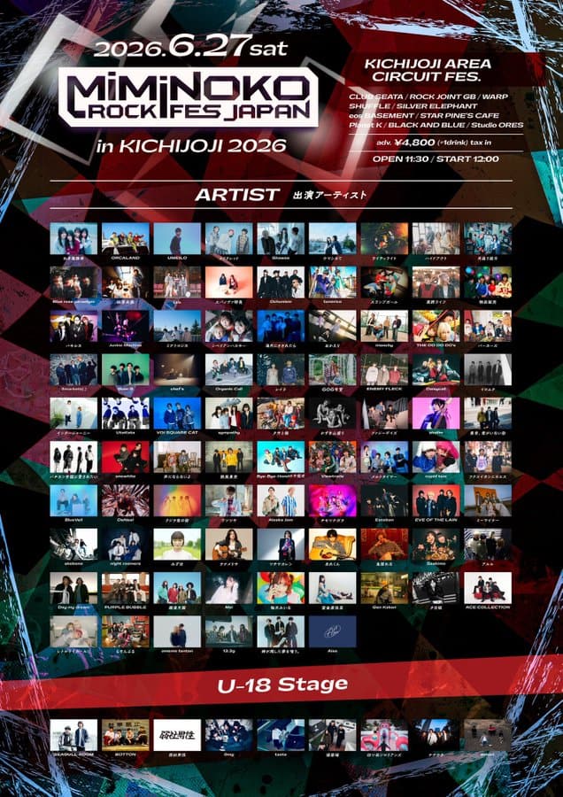 MiMiNOKO ROCK FES JAPAN in KICHIJOJI 2026 写真 2