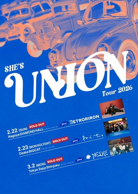 SHE'S UNION Tour 2026 写真 1
