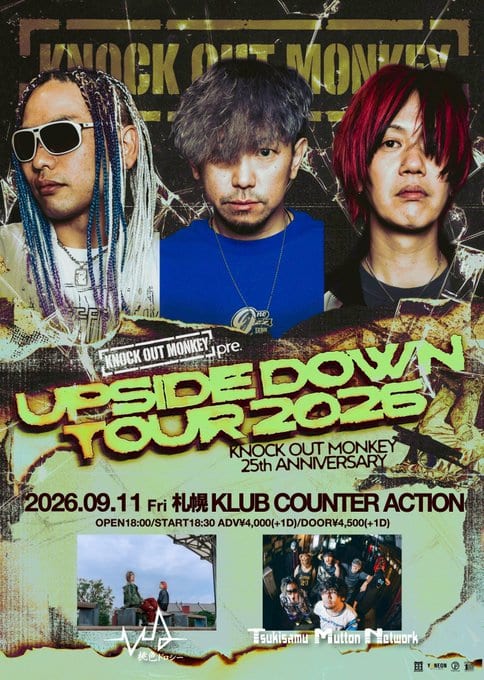 KNOCK OUT MONKEY pre. UPSIDE DOWN TOUR 2026 写真 1