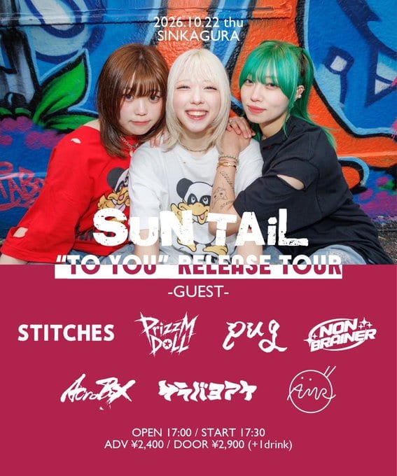 SUN TAiL “TO YOU” RELEASE TOUR 2026 写真 1