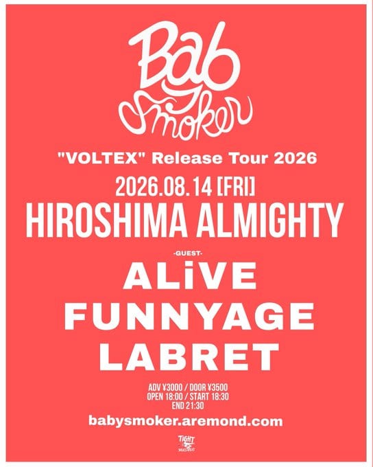 Baby smoker “VOLTEX” Release Tour 2026 写真 1