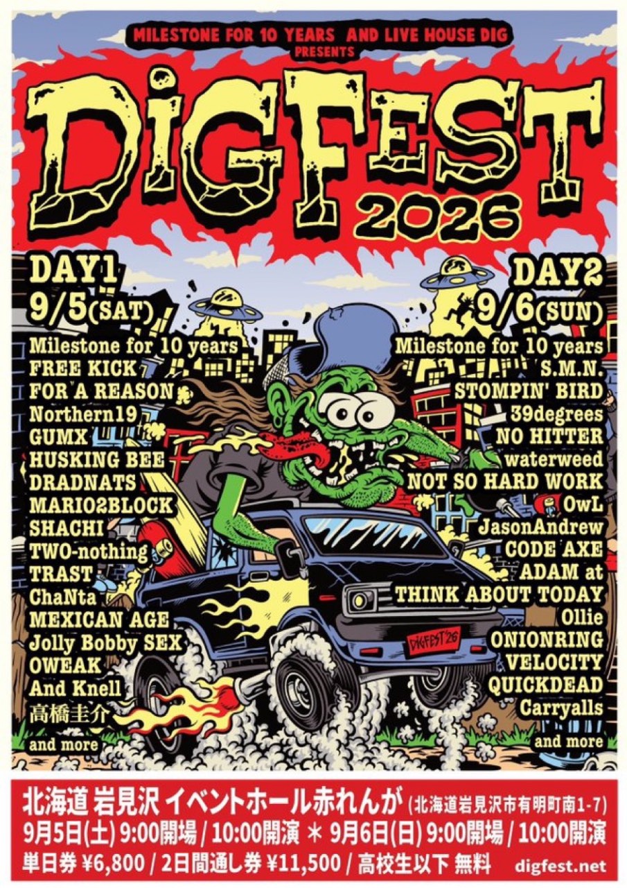 Milestone for 10 years / LIVE HOUSE DIG presents "DIG FEST 2026" 写真 1