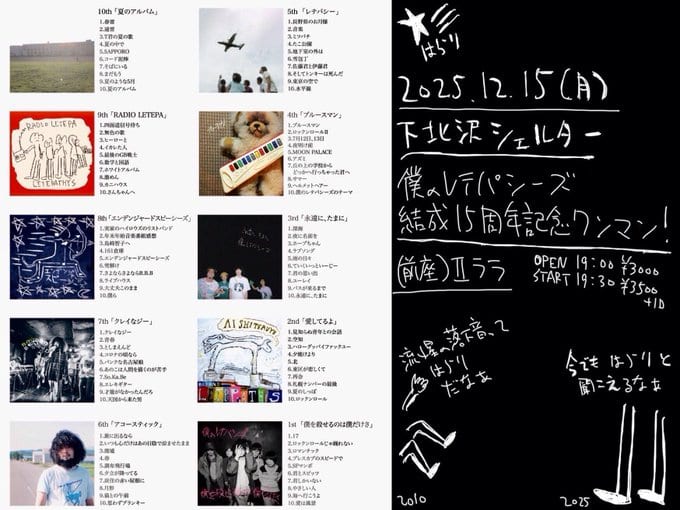 僕のレテパシーズ 結成15周年記念ワンマン！ 写真 1