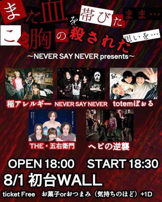 NEVER SAY NEVER presents「まだ血を帯びたまま…この胸の殺された思いを…」 写真 1