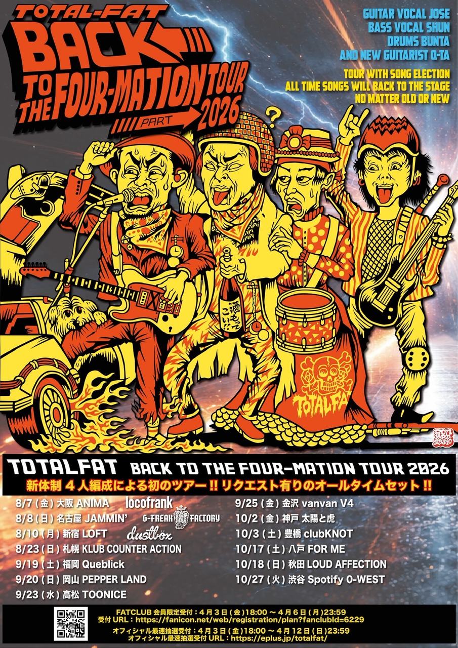 TOTALFAT BACK TO THE FOUR-MATION TOUR 2026 写真 1