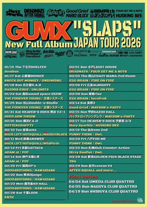GUMX "SLAPS" New Full Album JAPAN TOUR 2026 写真 1