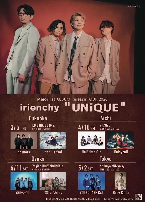 「irienchy Major 1st ALBUM Release TOUR 2026 “UNiQUE”」名古屋編 写真 1