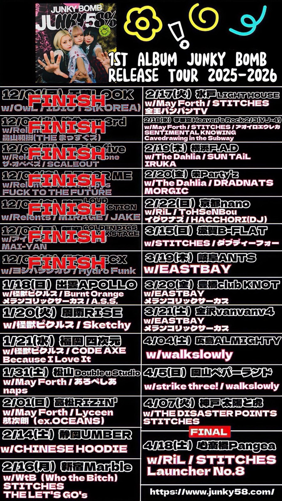 「JUNKY BOMB RELEASE TOUR 2025-2026」 写真 1
