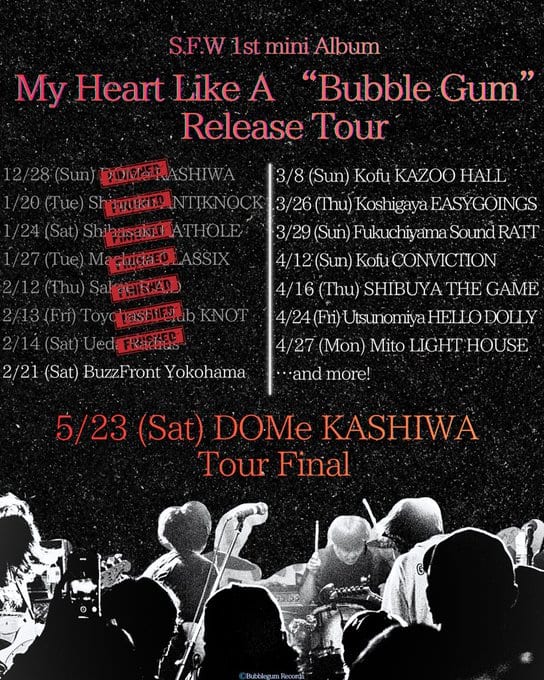 SHIBUYA THE GAME PRESENTS PUNKSPICE Sprinkle.15 -STAY FOR WELL 1st mini Album My Heart Like A “Bubble Gum” Release Tour TOKYO- 写真 2